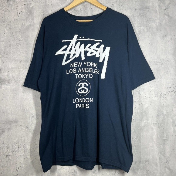 Stussy Other - Stussy World Tour Tee Shirt Navy White X-Large